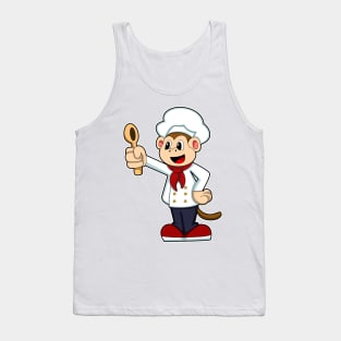 Monkey as Cook with Cooking apron & Wooden spoon Tank Top